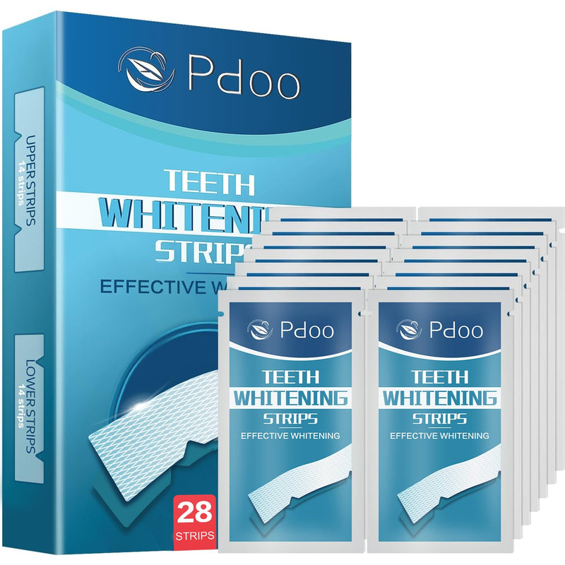 Teeth Whitening Strip - Whitening Strips for Sensitive People, Fast Remove Smoking, Coffee, Wine Stains, Teeth Brightening Kit Pack of 28 Non-Slip
