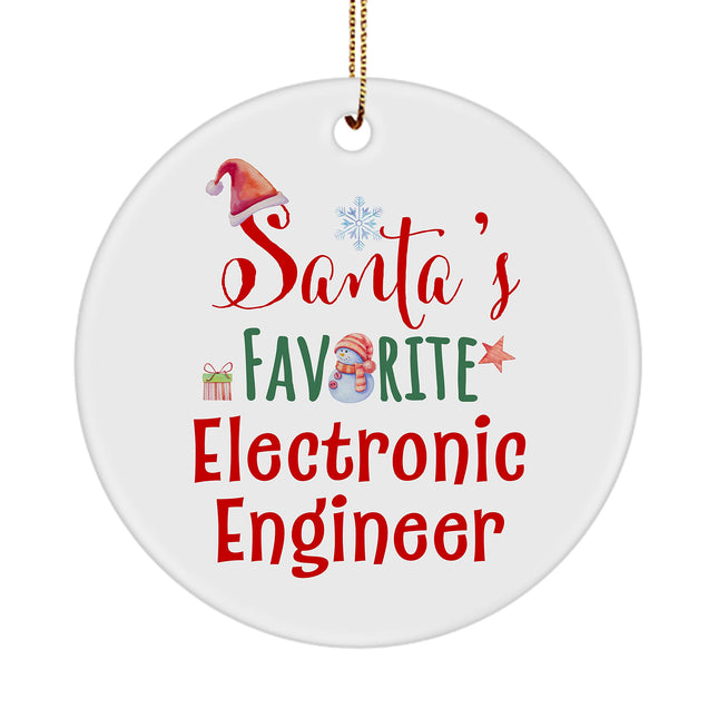 Santa'S Favorite Electronic Engineer Ornament for Christmas Tree Birthday Gifts Boss Coworker Manager Office Colleague M