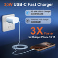 I.Phone 16 15 Pro Max Charger Fast Charging, 30W USB C I.Phone 15 16 Pro Max Fast Charger Block with 10FT Long USB C Charging Cable for Iphone 16