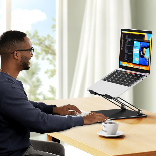 BESIGN LS10 Aluminum Laptop Stand, Ergonomic Adjustable Notebook Stand, Computer Holder Compatible with Air, Pro, Dell, HP, Lenovo More 10-14