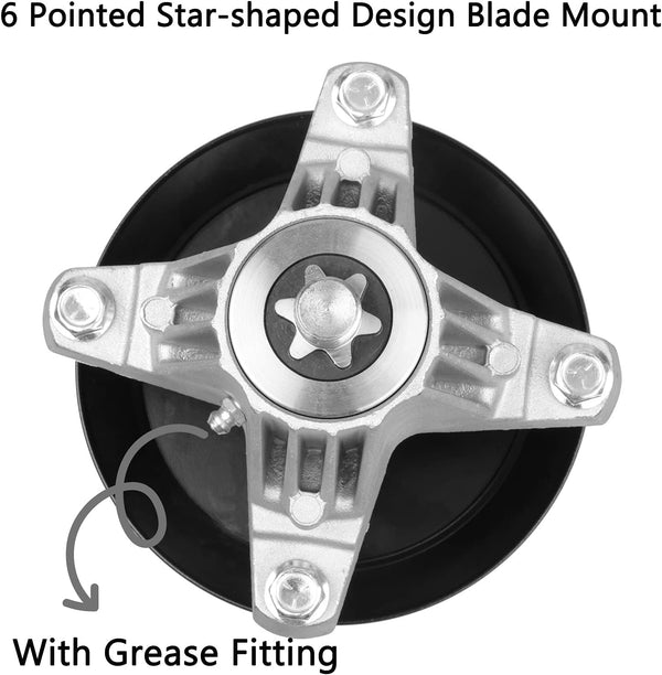 Spindle Fit for Troy Bilt Pony Mower - 918-06991 Greaseable Spindle Assembly Fit for MTD Huskee Craftsman T1000 T1200 Deck Mower and Troy Bilt