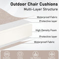 Topotdor Outdoor Chair Cushions Set of 2, Waterproof Patio Chair Cushions for Outdoor Furniture, round Corner Seat Chair Pads with Ties for Patio