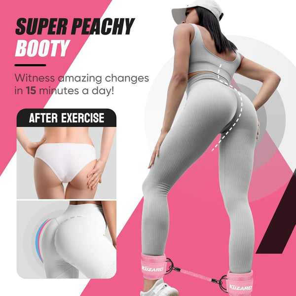 Ankle Resistance Bands with Cuffs for Working Out, Resistance Bands for Women, Exercise Bands for Leg and Glute, Booty Workout Equipment for