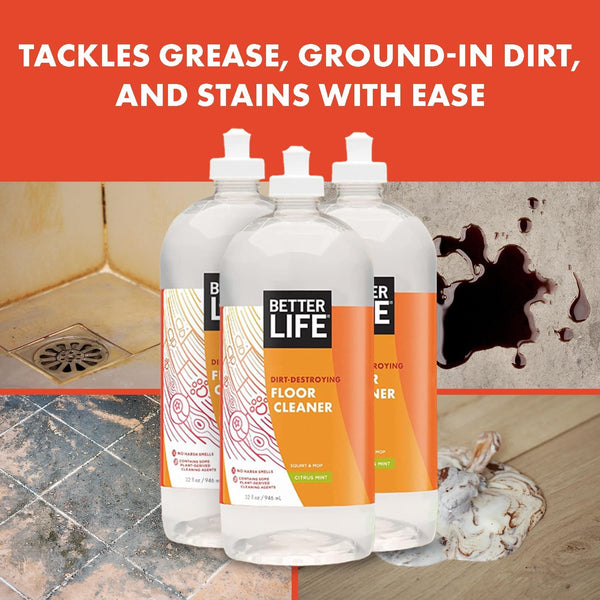 Better Life Floor Cleaner - Liquid Multipurpose Cleaner for Wood, Tile, Laminate, Vinyl, Bamboo - Hardwood Floor Cleaner for Mopping - Citrus