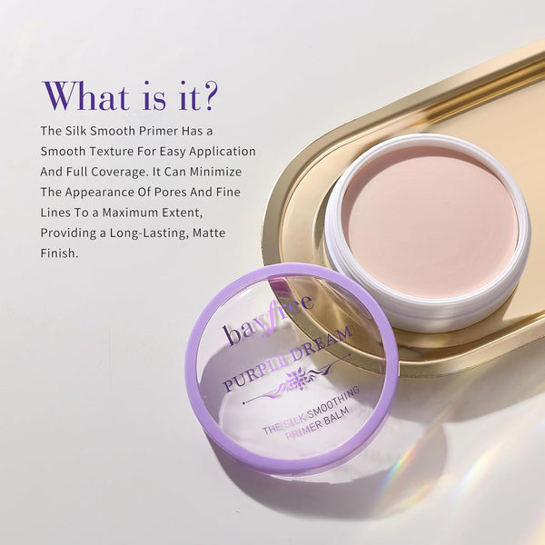 Silk Smoothing Primer Balm, Poreless Primer for Smooth & Flawless Skin, Long Lasting, Soft Texture, Matte Finish, Fills in Pores and Fine Lines,