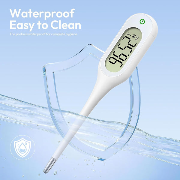 Basal Thermometer for Adults and Kids, Fast & Accurate with Fever Alert, Mute Function, FSA/HSA Eligible - Essential for Babies and Adults,