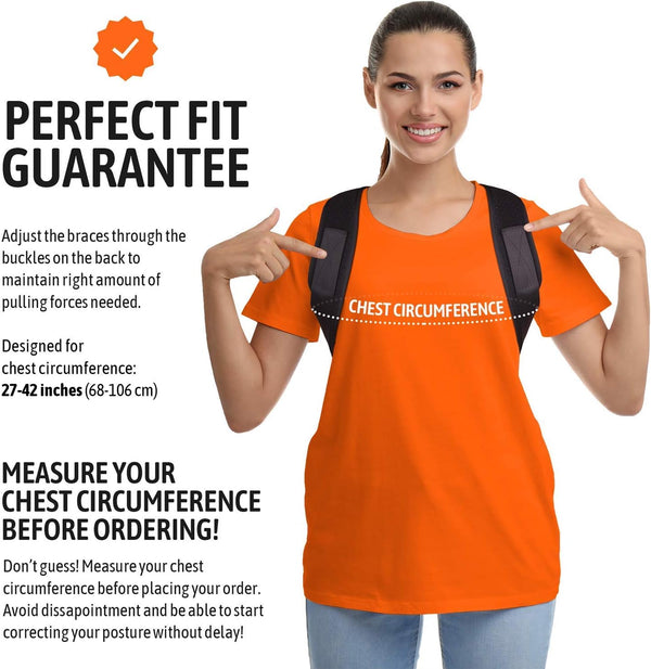 Posture Corrector for Men and Women, Bodywellness Fix Upper Back Brace for Clavicle Support, Adjustable Back Straightener and Providing Pain