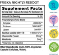 FRISKA Nightly Reboot Enzyme and Probiotics Supplement, Promotes Better Digestion and Sleep, Supports Gut Health for Men and Women, Melatonin,