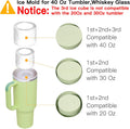 Ice Cube Tray for Tumbler Cup 30Oz-40Oz, 3 Pcs Silicone Cylinder Ice Mold with Lid and Bin for Freezer, Easy Fill and Release Ice Maker for