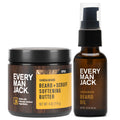 Every Man Jack Beard Oil & Beard Butter Bundle - Sandalwood Fragrance - Rejuvenates, Hydrates & Styles Dry Beards - Naturally Derived with Cocoa