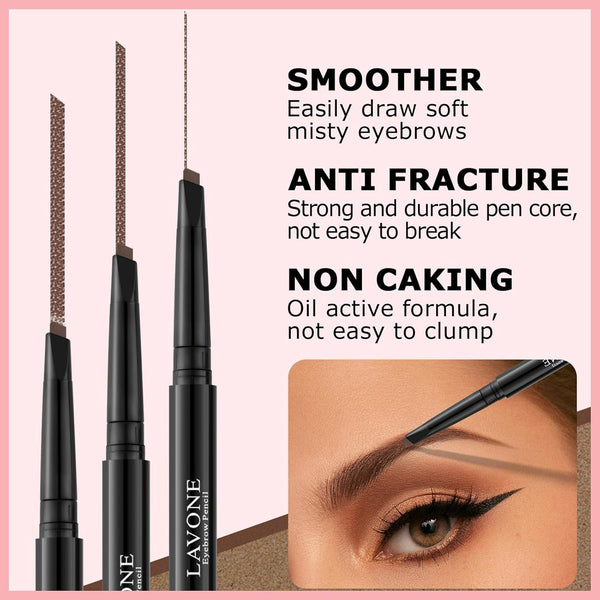 Eyebrow Pen,2-In-1 Waterproof Eyebrow Pencil with 4 Tip Microblading Brow Pen and Ultra-Precise Brow Pencil,With Dual-Ended Eyebrow Brush,Eyebrow