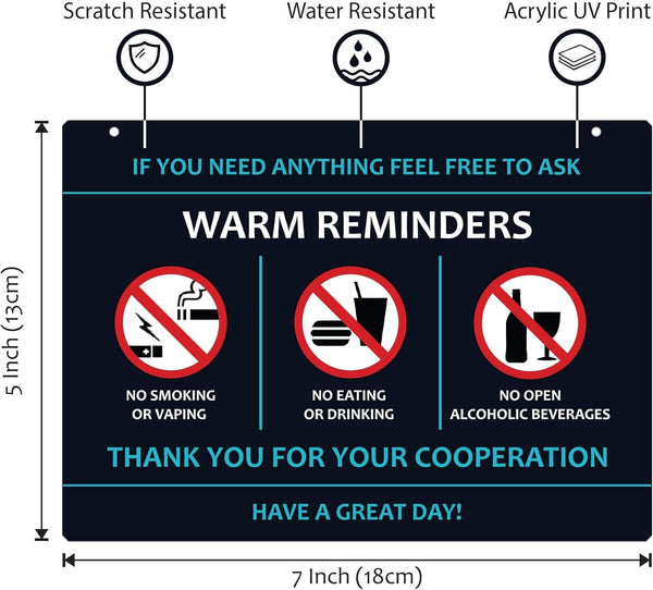 Compatible with Lyft Uber (2-Pack) Tips Rating Appreciated Rideshare Accessories â 7â X 5â â Interior Acrylic Headrest Sign - Rate Me Tip No