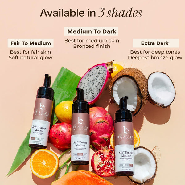 Self Tanner Mousse - USA Made with Natural & Organic Ingredients, Self Tanning Mousse for Dark Fake Tan, Sunless Tanner, Clear & Non Toxic Tanning