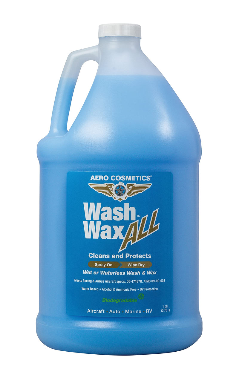 Wet or Waterless Car Wash Wax 128 Fl. Oz, UV Protection. Cleans, Protects, and Shines. Aircraft Quality Just Spray on and Wipe Dry Anywhere,