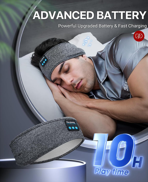 Perytong Sleep Headphones Wireless, Bluetooth Sports Headband Headphones with Ultra-Thin HD Stereo Speakers Perfect for