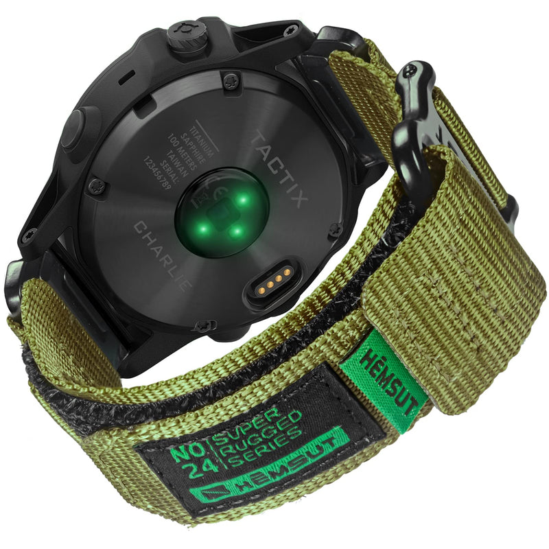 Compatible with Garmin Watch Band, Super Rugged Nylon Sports Strap with Woven Loop Design for Fenix/Forerunner/Approach/Marq/Quatix/D2 Series,