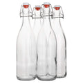 AYL Flip Top Glass Bottle [1 Liter / 33 Fl. Oz.] [Pack of 4] â Swing Brewing Bottle with Stopper for Beverages, Oil, Vinegar, Kombucha, Water,