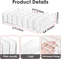 Hipiwe Clear CD Holder - 7 Slot CD Storage Box CD DVD Display Rack Tray Holds up to 14 Standard CD Cases, Tabletop Plastic File Divider for Paper
