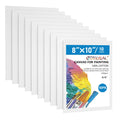 GOTIDEAL Canvas Boards, 8X10 Inch Set of 10,Gesso Primed White Blank Canvases for Painting - 100% Cotton Art Supplies Canvas Panel for Acrylic
