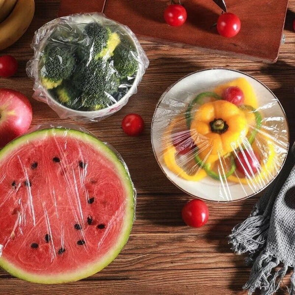 Boolavard Fresh Keeping Bags, 100Pcs Food Covers,Reusable Elastic Food Storage Covers, Plastic Sealing Elastic Stretch Adjustable Bowl Lids,