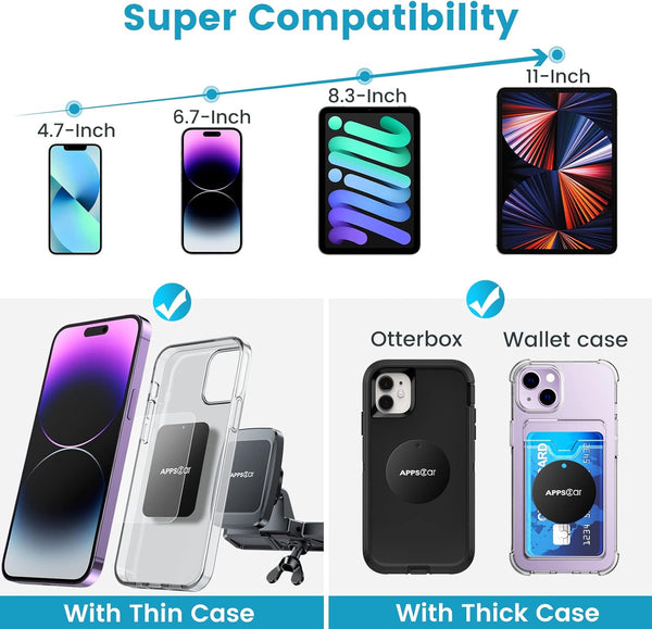 Apps2Car Magnetic CD Phone Holder for Car, anti Shake Magnet CD Slot Phone Mount, Car Truck Accessories, Compatible with Iphone, Samsung & All