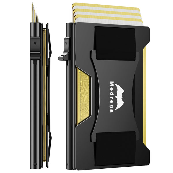 Smart Wallet for Men Slim Minimalist: Metal Pop up Wallet - RFID Front Pocket Credit Card Holder - Gift for Male Husband at Anniversay Brithday