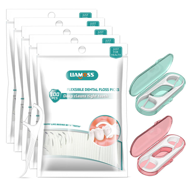 520 Count Dental Floss Picks with 2 Floss Dispenser-3 x Teeth Cleaning Advanced Clean Floss Stick,Perfect for Molar Tight Teeth Interdental