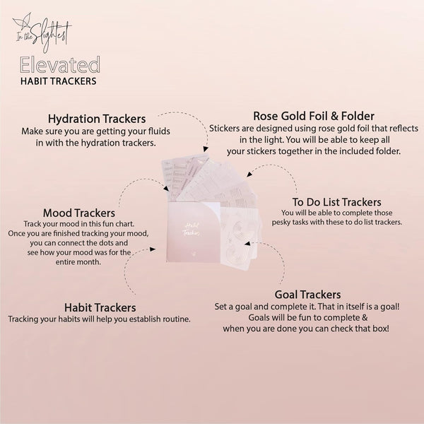 Habit Tracker Stickers - Foil Planner Stickers - Tracking - Mood Trackers - Hydration Trackers - Goal Trackers - Daily Trackers - to Do Lists -