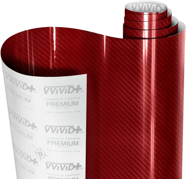 Vvivid Epoxy Gloss Carbon Fiber Red Demon Vinyl Wrap Film Roll (1Ft X 5Ft) Interior Use Only