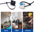 Strong Back-Glue Self Adhesive Cable Zip Tie Mounts Kit - 100 Set Cable Management Clips with 6" Zip Ties, Wire Holders - Outdoor Sticky Wire