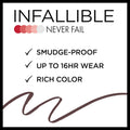 L'Oreal Paris Makeup Infallible Never Fail Original Mechanical Pencil Eyeliner with Built in Sharpener, Black Brown, 0.008 Oz., 2 Count