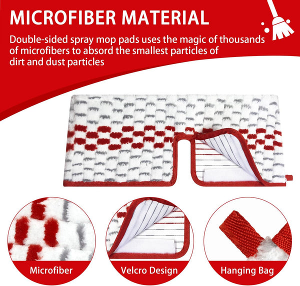 Microfiber Spray Mop Pads Compatible with Promist MAX Reusable Spray Mop Refills for Ocedar Promist Dust Mop,Dual-Action Washable Flip Mop Pads