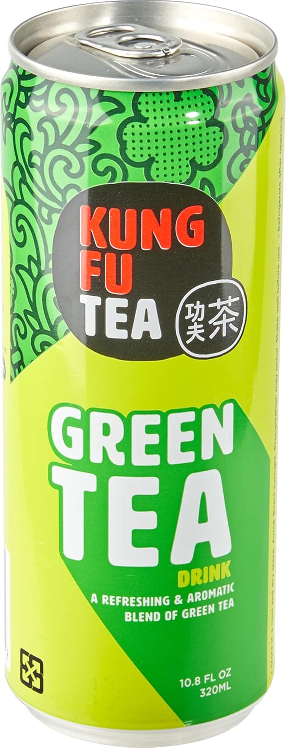 Kung Fu Tea Canned Green Tea â Lightly Sweetened Green Tea in a Can, Ready to Drink â All Natural, Premium Iced Tea â 10.8 Oz Cans, Pack of 6