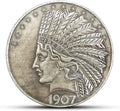 Yukaba Marshling Antique Liberty Indian Head Ten-Dollars Coin - Great American Commemorative Old Coins- Uncirculated Morgan Dollars-Discover