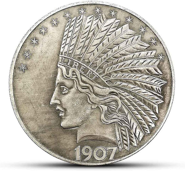 Yukaba Marshling Antique Liberty Indian Head Ten-Dollars Coin - Great American Commemorative Old Coins- Uncirculated Morgan Dollars-Discover