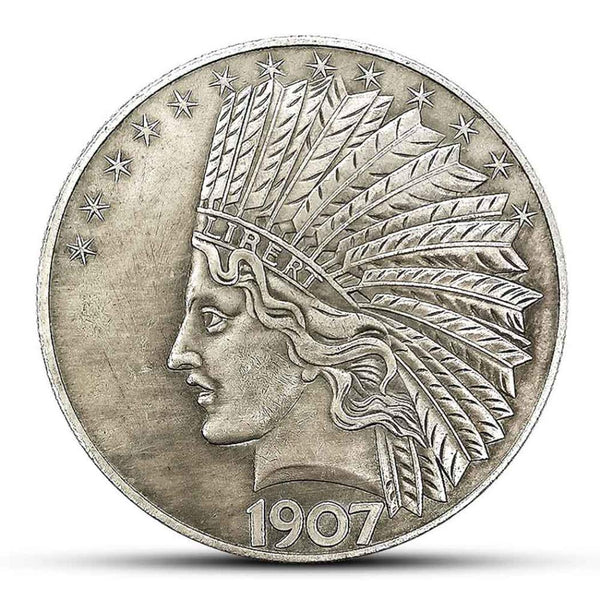 Yukaba Marshling Antique Liberty Indian Head Ten-Dollars Coin - Great American Commemorative Old Coins- Uncirculated Morgan Dollars-Discover