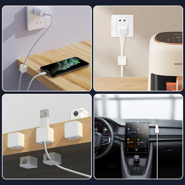 6 Pack Magnetic Cable Clips Cord Holder Charger Organizer Office Accessories under Desk Wire Management Phone Charging Cords Keeper Holders for