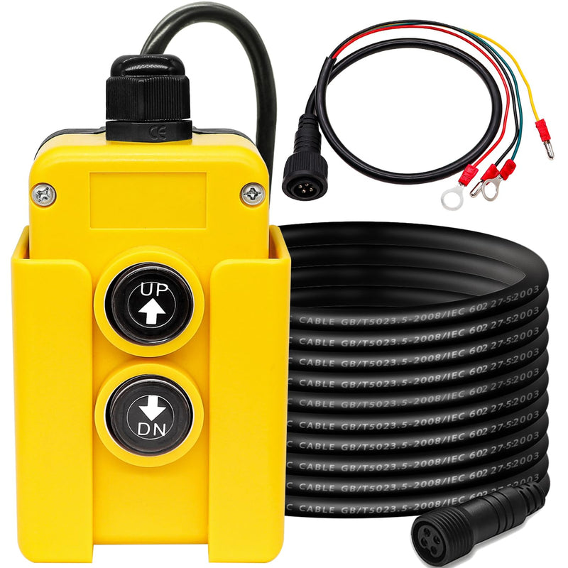 Taiss 4 Wire Dump Trailer Remote Control Switch 12V DC - Industrial Pushbutton up down Controller for Truck Lift Unloading Tipper F-G018-4W