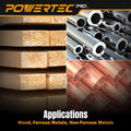POWERTEC PRO 50PK, 5 Inch Sanding Discs Hook and Loop, 40/60/80/120/220 Grit, Zirconia Orbital Sander Sandpaper for 5 & 8 Hole Random Orbital