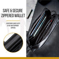 ONETIGRIS Front Pocket Wallet with Zippers Small Coin Purse Tactical Wallet Nylon Minimalist Wallet for Men Women, Brown Dimensions: