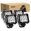 Nilight LED Pods 4PCS 18W 1260Lm Spot LED Light Bar Driving Fog Light off Road Lights Work Light 24V 12V for Motorcycles Van Camper Wagon Car