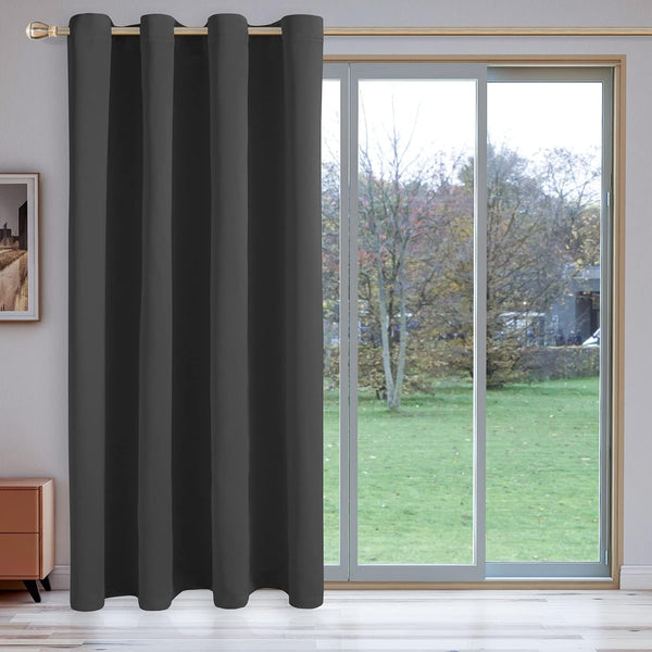 LORDTEX Dark Grey Room Divider Curtains - Total Privacy Wall Room Divider Screens Sound Proof Wide Blackout Curtain for Living Room Bedroom Patio