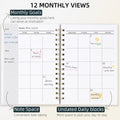 Undated Weekly and Monthly Planner Spiral Bound- Weekly Goals Planner Notebook, Weekly to Do List, Habit Tracker Journal, Academic, Aesthetic,