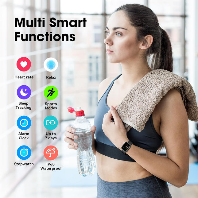 Fitness Tracker Watch with Heart Rate Monitor, Large Screen Activity Tracker with Pedometer, Sleep Monitor, Calories & S