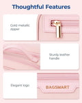 BAGSMART Travel Makeup Bag, Make up Bag with Multiple Compartments for Organizer, Compact & Durable Cosmetic Organizer for Women for Travel