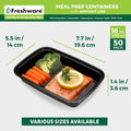 Freshware Meal Prep Containers [50 Pack] 1 Compartment Food Storage Containers with Lids, Bento Box, BPA Free, Stackable,