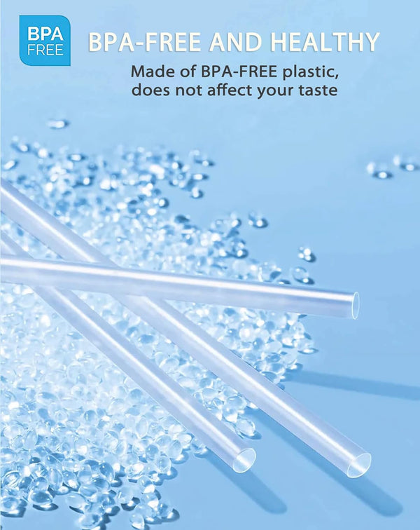 4-Pack Replacement Straws for Hydro Flask Wide Mouth Bottle Hydroflask Straw Lid, 4 BPA-FREE Straws and 4 Straw Cleaning Brushes