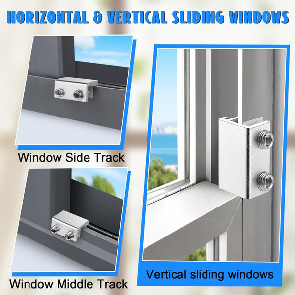 Sliding Window Locks (6 Sets), Window Locks for up and down Windows and Horizontal Windows, Window Security Bars, Window Security Lock with