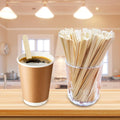500Pcs Wooden Coffee Stir Sticks,Disposable Coffee Stirrers,5.5 Inches Biodegradable Compostable Eco-Friendly Wooden Stir Sticks,Round-End