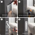 Pocket Door Pull and Edge Set, Stainless Steel Hardware Recessed Handle, Sliding Door Finger Flush Pull (Brushed Steel, 3 Pack)